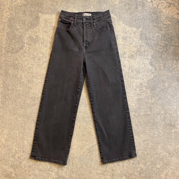 Madewell Denim - Madewell Jeans Womens 25 Charcoal The Perfect Vintage Wide Leg High Rise Denim